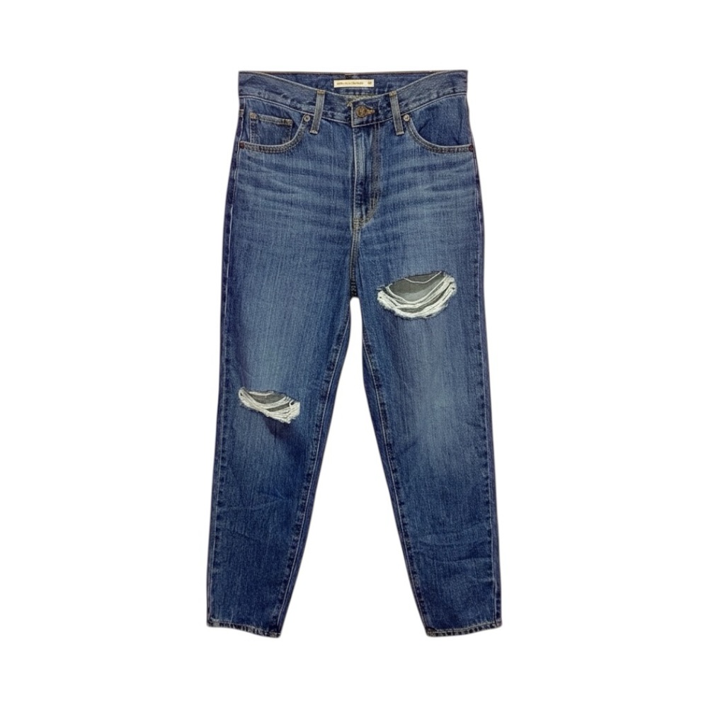Levi’s High Waisted Mom Jeans Medium Blue‎ Wash Tapered Ankle Women’s 28